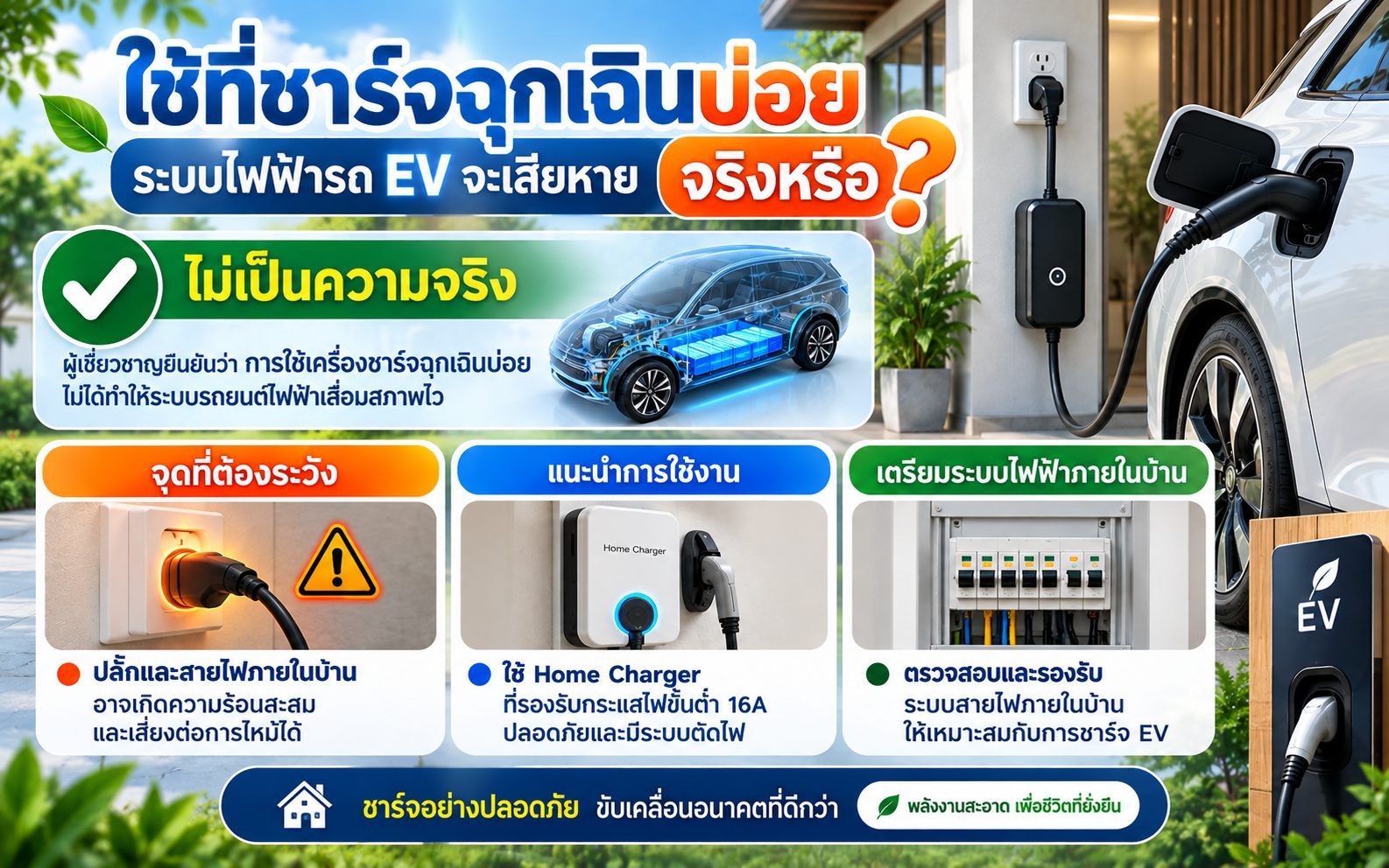 ใช้ที่ชาร์จฉุกเฉินบ่อย ระบบไฟฟ้ารถ EV จะเสียหาย จริงหรือ?