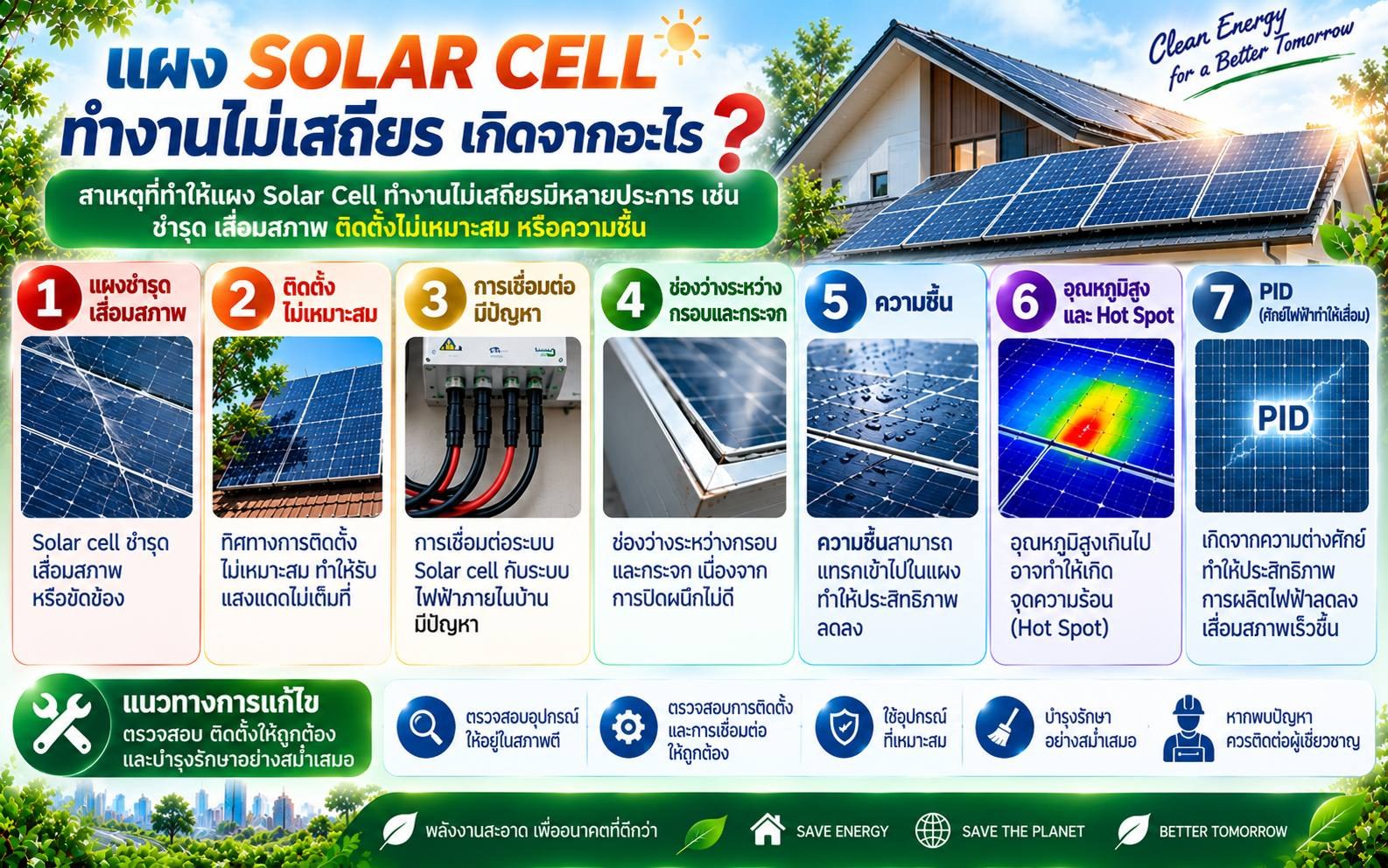 แผง SOLAR CELL ทำงานไม่เสถียร เกิดจากอะไร?