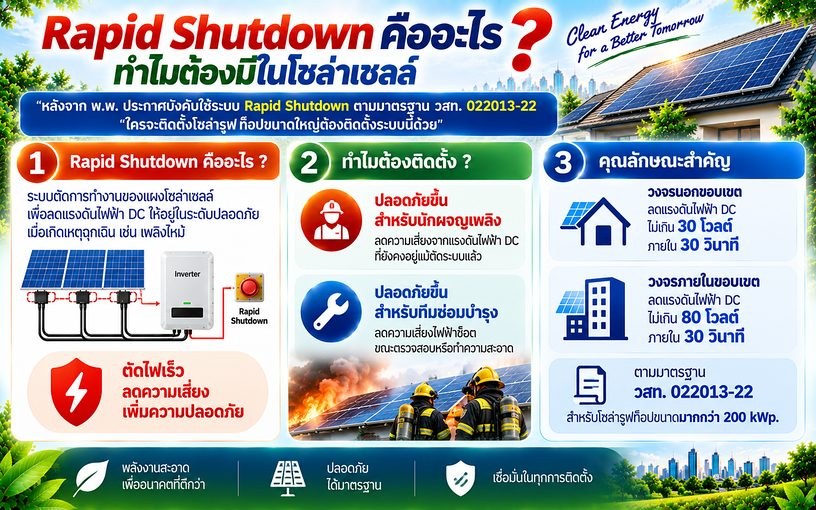 Rapid Shutdown คืออะไร ทำไมต้องมีในโซล่าเซลล์