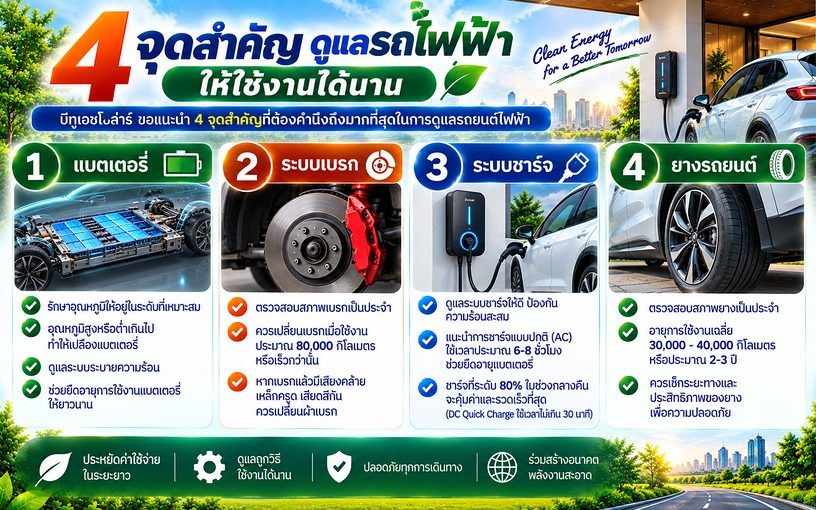 4 จุดสำคัญ ดูแลรถไฟฟ้า ให้ใช้งานได้นาน