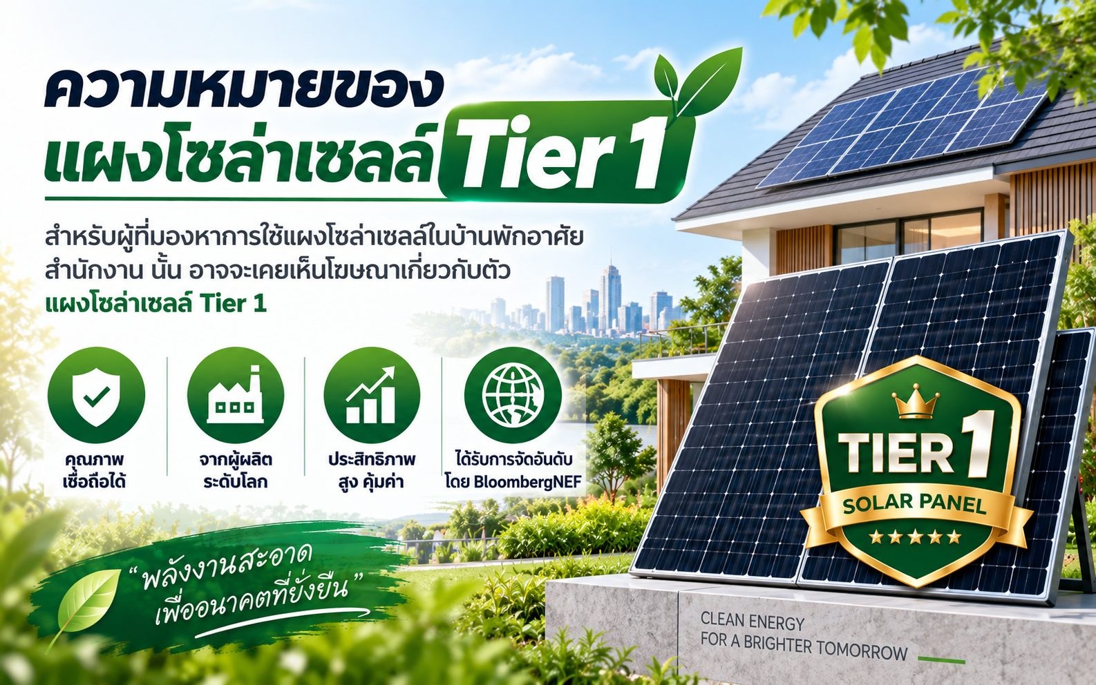 ความหมายของแผงโซลาเซลล์ Tier 1