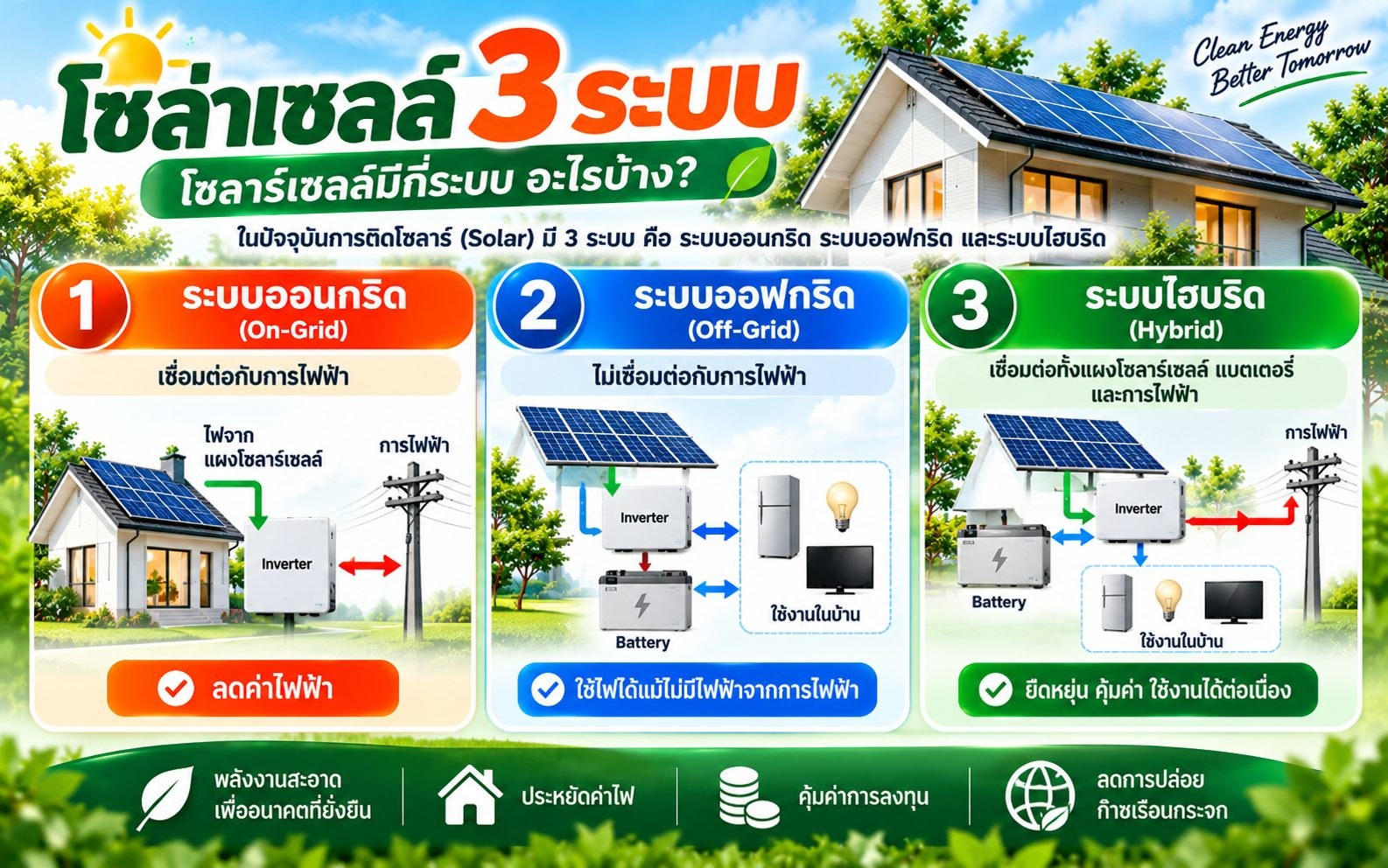 โซล่าเซลล์ 3 ระบบ