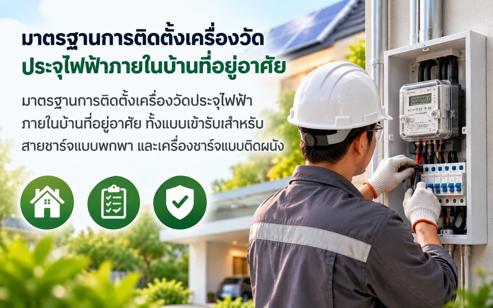 มาตรฐานการติดตั้งเครื่องอัดประจุไฟฟ้าภายในบ้านที่อยู่อาศัย