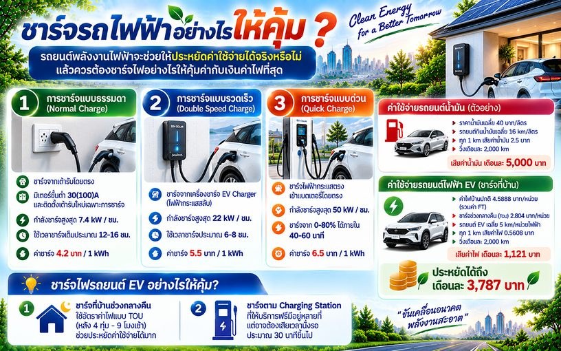 ชาร์จรถไฟฟ้าอย่างไรให้คุ้ม