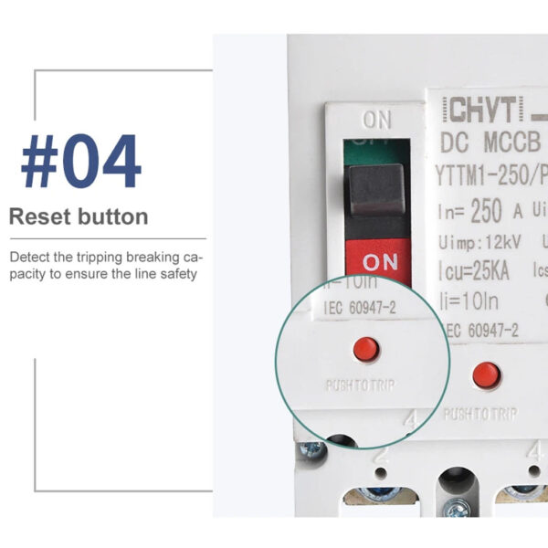 Dc 200 Amp Breaker Mccb 1P For Battery เซอร์กิตเบรกเกอร์ ป้องกันการโอเวอร์โหลดและไฟฟ้าลัดวงจร - Image 6