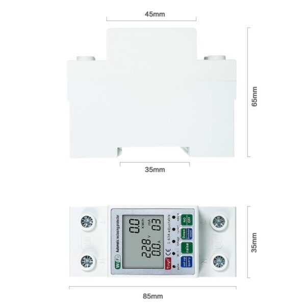 SMART CIRCUIT BREAKER มิเตอร์วัดพลังงาน ตัดวงจร ตรวจสอบแรงดันไฟฟ้ากระแสสลับ มี WIFI ดูค่าผ่านแอพได้ - Image 3