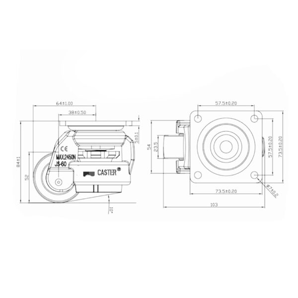 FOOT MASTER ล้อเลื่อนตู้แบตเตอรี่ JS-60F - Image 4