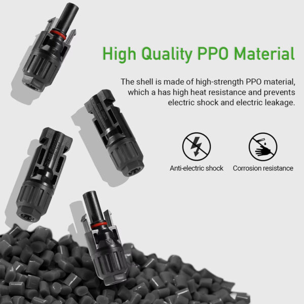 MC4 connector 30A 1000V อุปกรณ์เชื่อมต่อไฟฟ้า ใช้สำหรับเชื่อมสายไฟของแผงโซล่าเซลล์ - Image 3