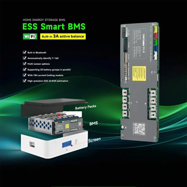 SMART BMS TDT-1001 16S 200A 3A LFP WITH 4.3 TOUCH SCREEN - Image 5